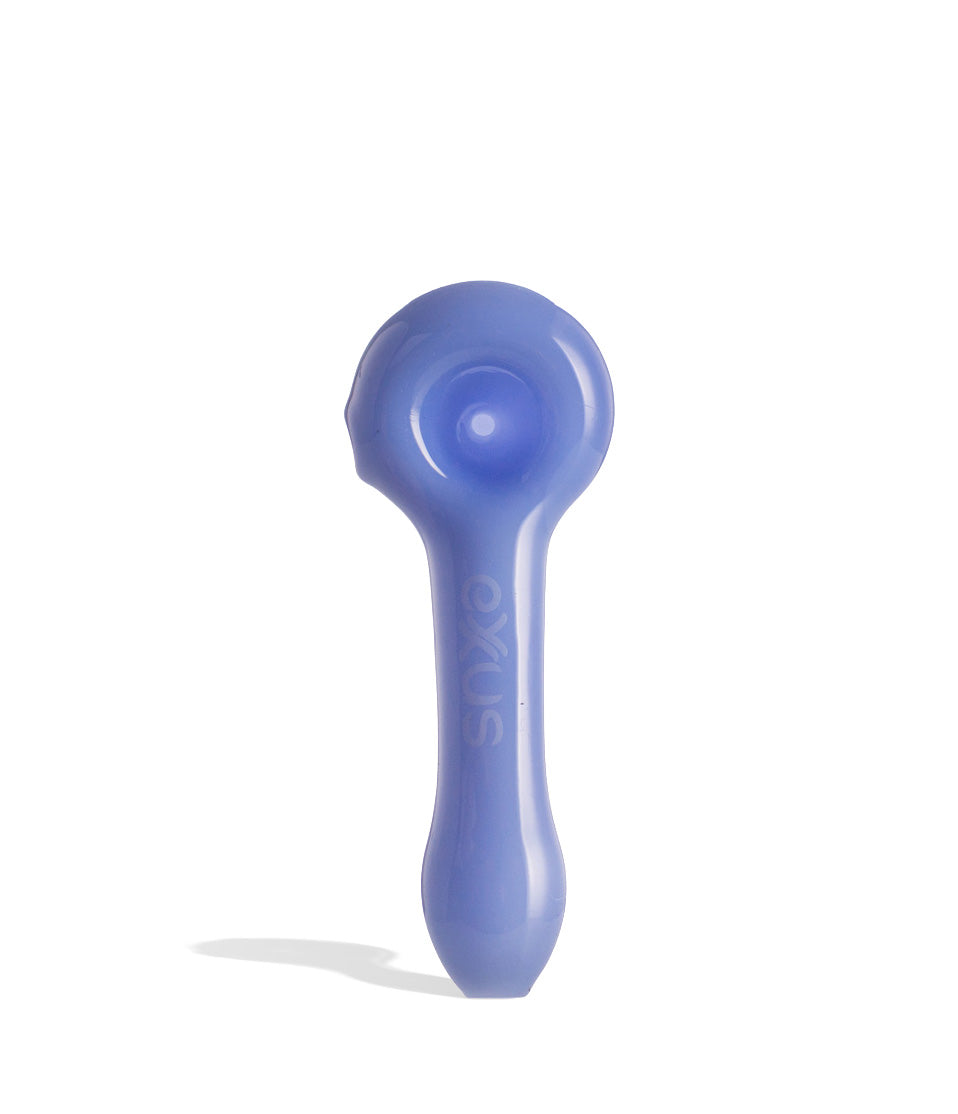 Milky Blue Exxus Vape Cave Hand Pipe Front View on White Background