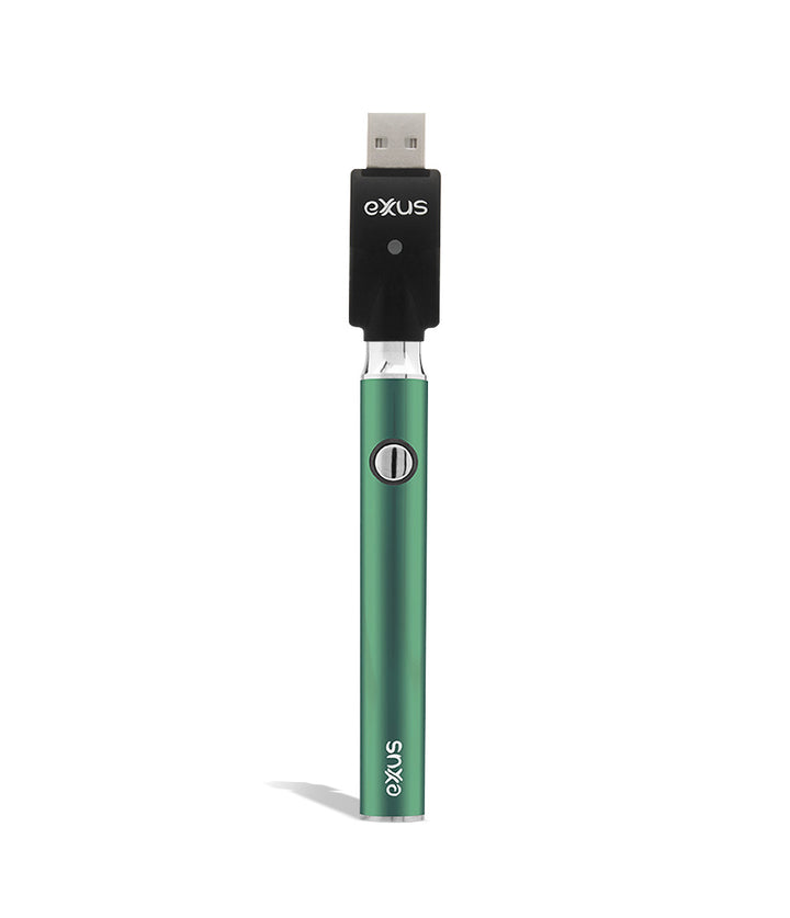 Cosmic Green w/USB Exxus Vape Plus VV Cartridge Vaporizer on white background